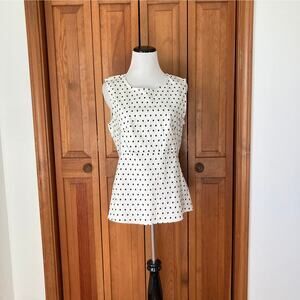 Jules & Leopold Polkadot Peplum Stretch Pullover, Size M